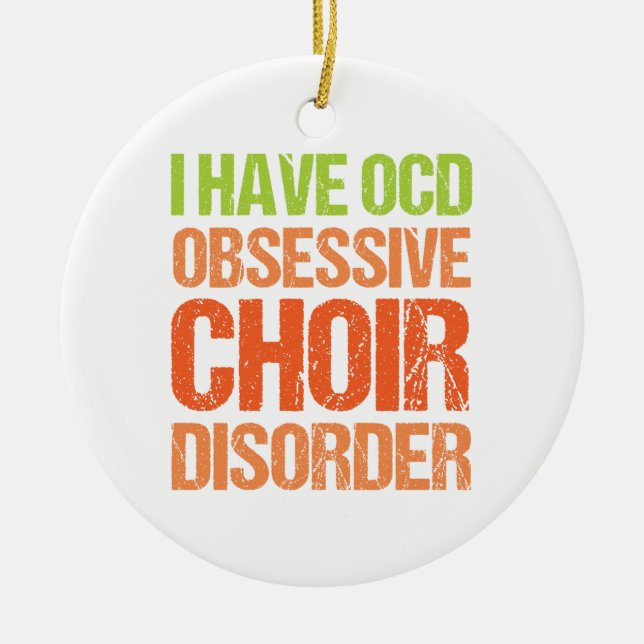 OCD - Obsessive Choir Disorder Ceramic Tree Decoration (Front)