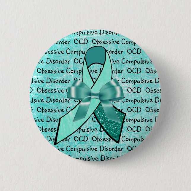 OCD Obsessive Compulsive Disorder Awareness Ribbon 6 Cm Round Badge (Front)