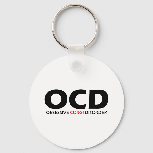 OCD - Obsessive Corgi Disorder Key Ring (Front)