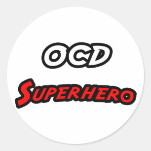 OCD Superhero Classic Round Sticker