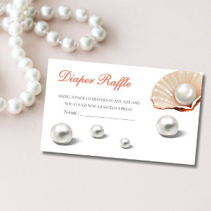 Ocean a little pearl under sea baby shower Diaper Enclosure Card