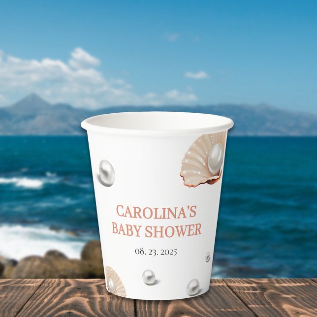 Ocean a little pearl under the sea baby shower paper cups (Creator Uploaded)