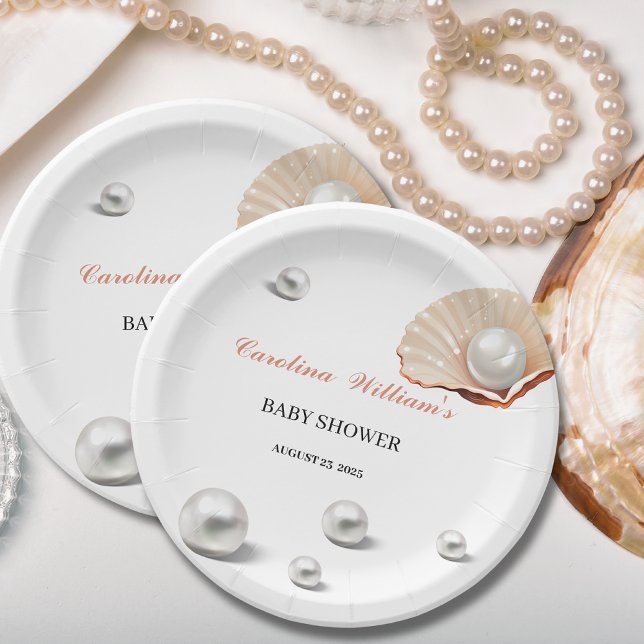 Ocean a little pearl under the sea baby shower paper plate (Creator Uploaded)