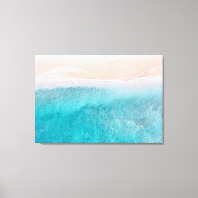Ocean Abstract Watercolor Canvas Print (Front)
