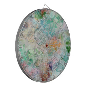 Ocean Abstract Watercolor Grunge Pattern Dartboard
