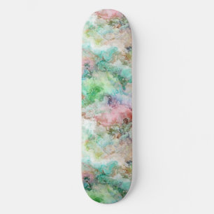 Ocean Abstract Watercolor Grunge Pattern  Skateboard