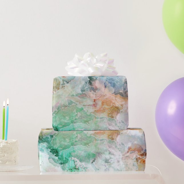Ocean Abstract Watercolor Grunge Pattern  Wrapping Paper (Party Gifts)