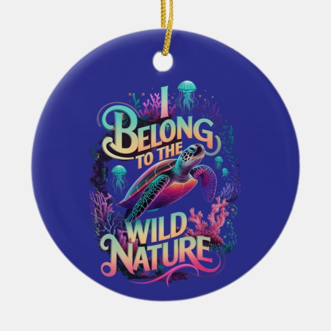 Ocean Adventure A Vibrant Sea Turtle Ceramic Tree Decoration (Front)