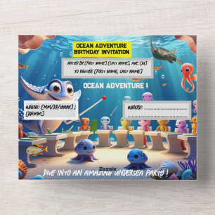 Ocean Adventure Classroom Birthday – Flat card