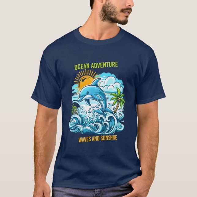 Ocean Adventure: Waves and Sunshine t shirt design (Front)