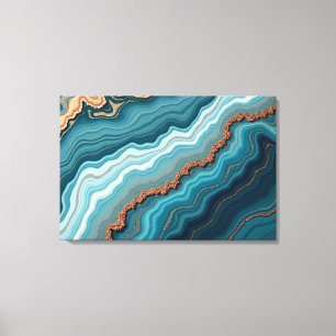 Ocean Agate – Abstract Fluid Art Canvas Print