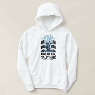 Ocean Air Salty Hair Sailing Wave Design Hoodie