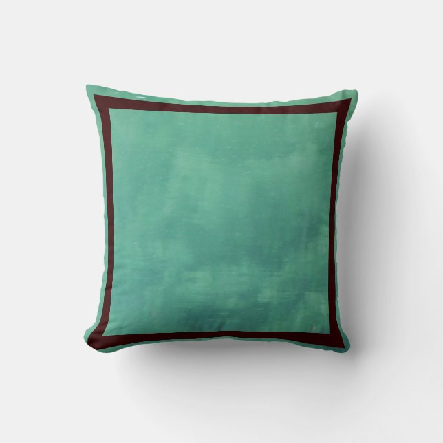 ocean: almost solid teal aqua blue green pillow (Front)