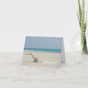 Ocean and Beach Driftwood Thank You Card