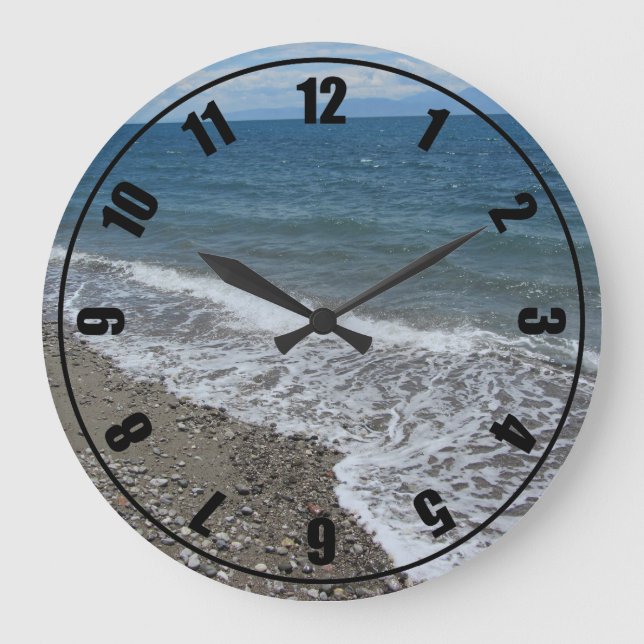 Ocean and Beach Scene Large Clock (Front)