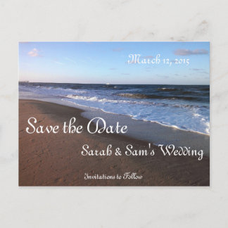 Ocean and Beach Theme Announcement Postcard