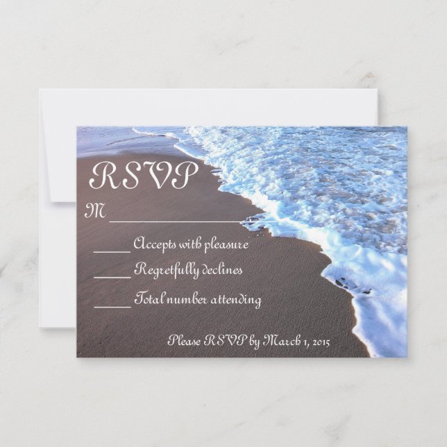 Ocean and Beach Theme RSVP Card (Front)