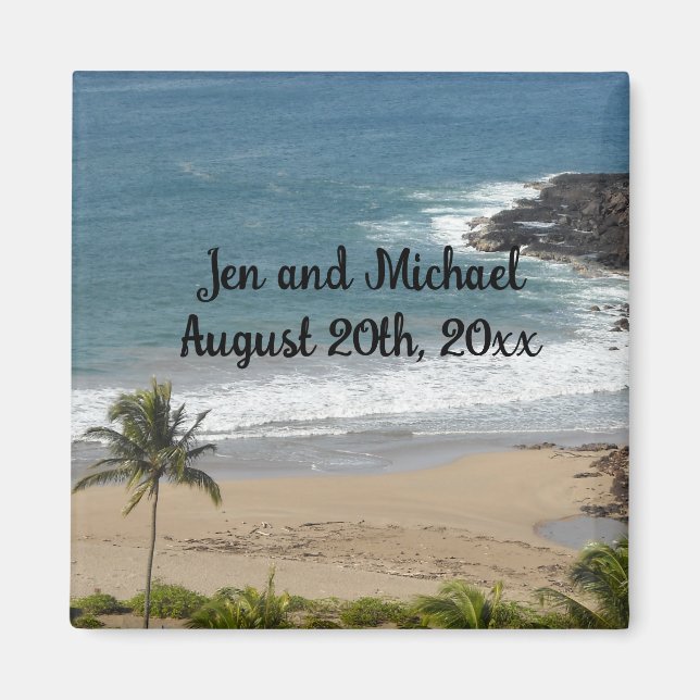 Ocean and Beach Wedding Date Magnet (Front)