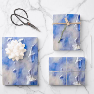 Ocean and blue sky reflections wrapping paper sheet