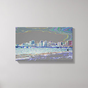 Ocean and City View Canvas Print