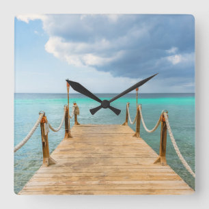 Ocean and Long Dock Square Wall Clock