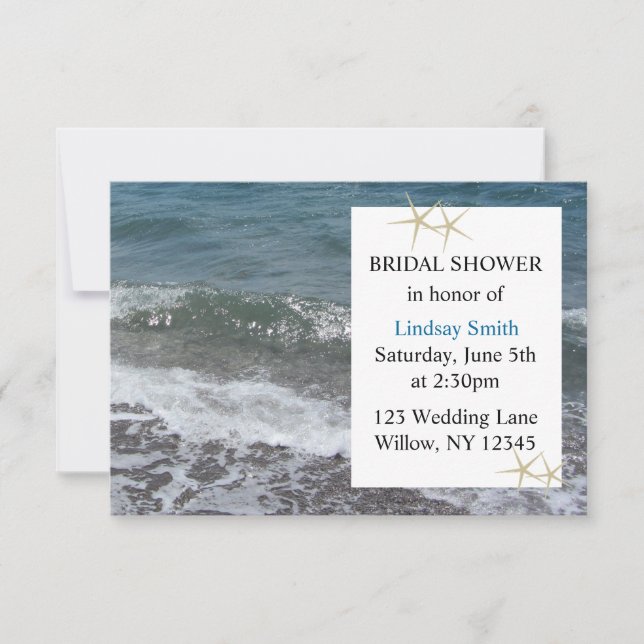 Ocean and Sandy Beach Bridal Shower Invitation (Front)