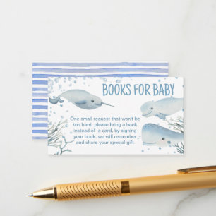 Ocean and sea baby shower marine book request enclosure card