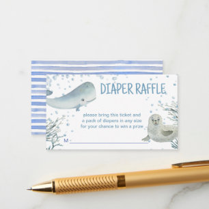 Ocean and sea baby shower marine diaper raffle enclosure card