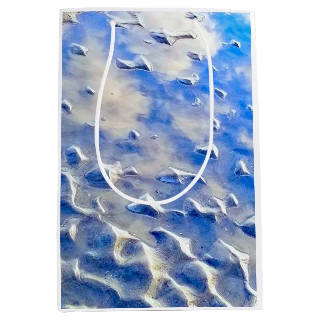 Ocean and sky blue reflections  medium gift bag (Front)