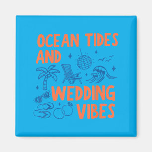 Ocean And Wedding Vibes Vintage Bachelorette Magnet