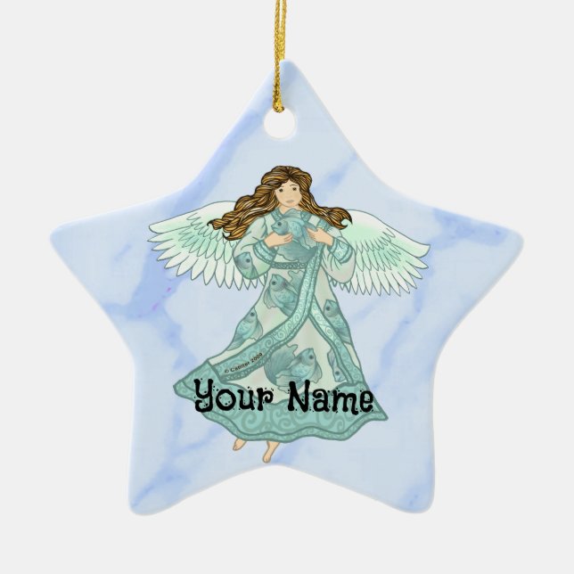 Ocean Angel Ceramic Tree Decoration (Front)