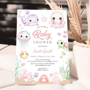 Ocean Animal Baby Shower Invitation