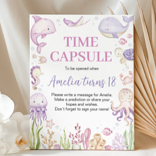 Ocean Animal Girl Birthday Time Capsule Sign