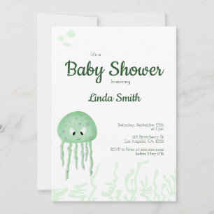 Ocean Animal Jellyfish Gender Neutral Baby Shower Invitation