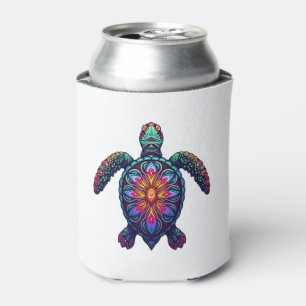 Ocean Animal Tie Dye Tribal Sea Animal Maori Turtl Can Cooler