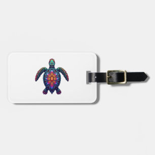 Ocean Animal Tie Dye Tribal Sea Animal Maori Turtl Luggage Tag