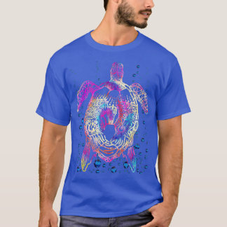 Ocean Animal Tie Dye Tribal Sea Animal Maori Turtl T-Shirt