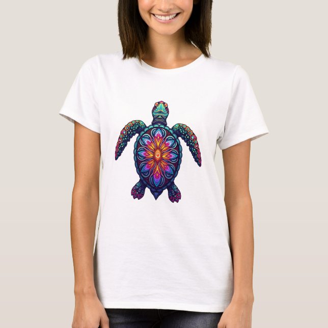 Ocean Animal Tie Dye Tribal Sea Animal Maori Turtl T-Shirt (Front)