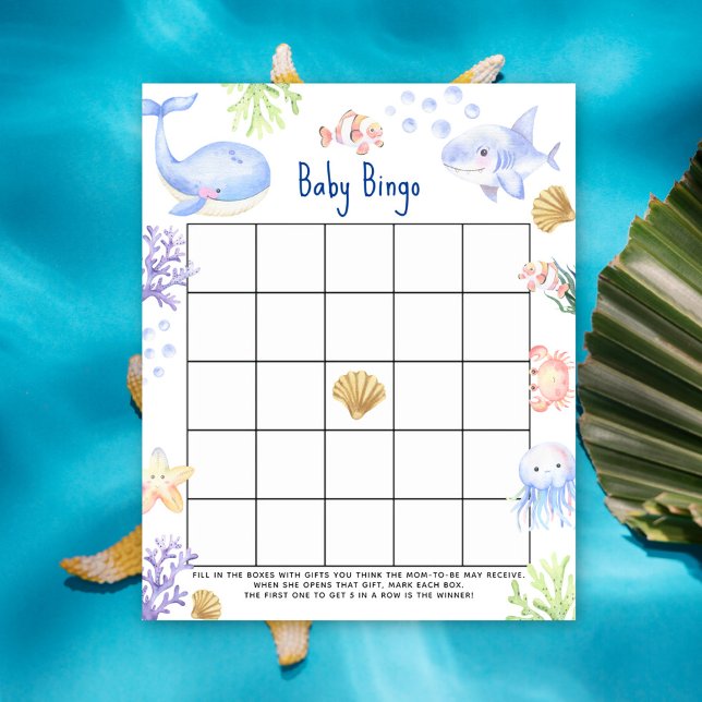 Ocean animal Under the sea Baby shower bingo game (Creator Uploaded)