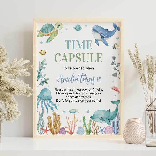 Ocean Animal Under the Sea Birthday Time Capsule  Poster (Creator Uploaded)