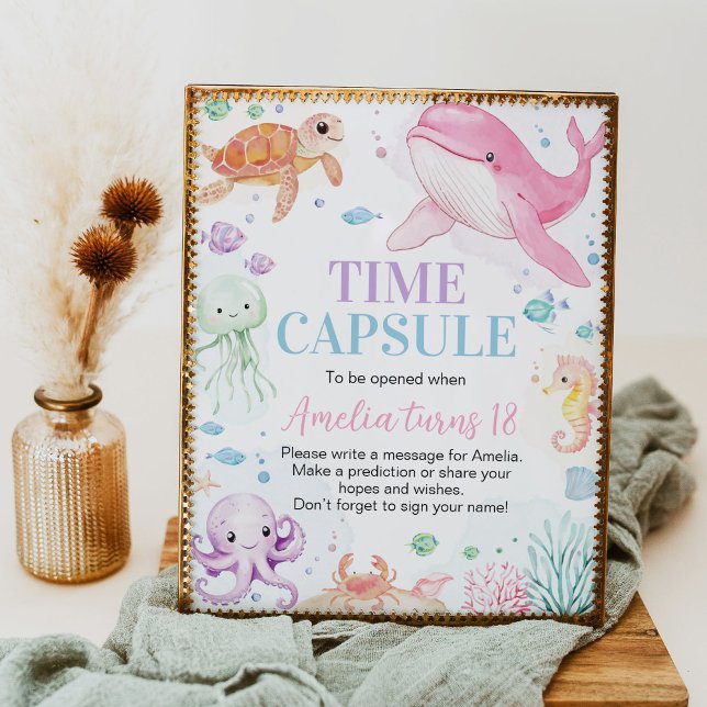 Ocean Animal Under the Sea Birthday Time Capsule Poster (Creator Uploaded)