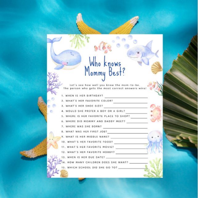 Ocean animal Under the sea Who knows mummy best (Creator Uploaded)