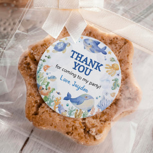 Ocean Animals Boy Under the Sea Birthday Classic Round Sticker