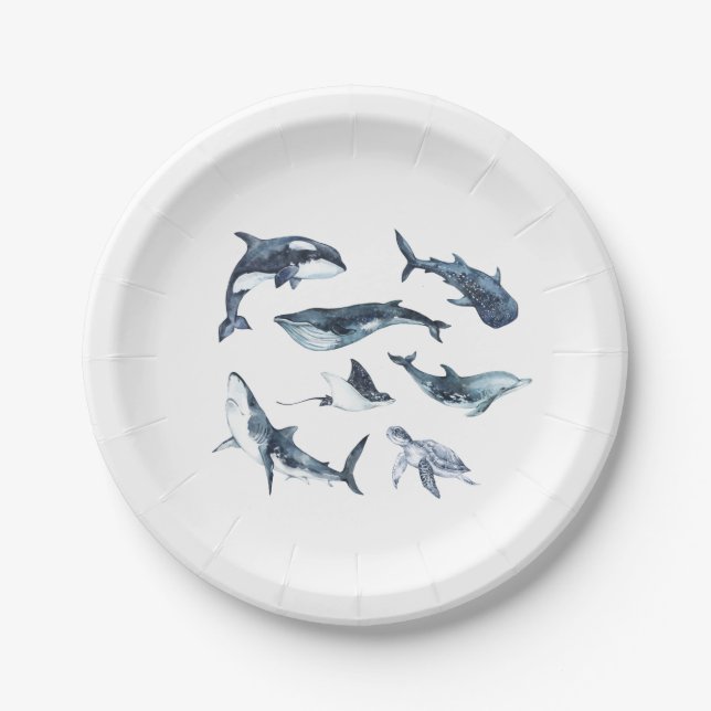 Ocean Animals Paper Plate (Front)