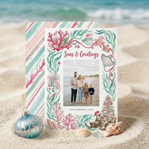 Ocean Animals Seas & Greetings Christmas Photo Holiday Card