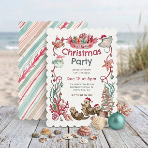 Ocean Animals Seas & Greetings Coastal Christmas Invitation