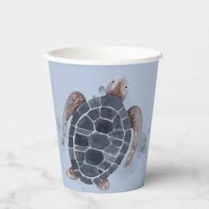 Ocean Animals Turtle Crab Birthday Party Blue Paper Cups