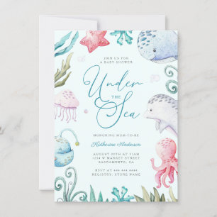 Ocean Animals Under The Sea Boy Baby Shower Invitation