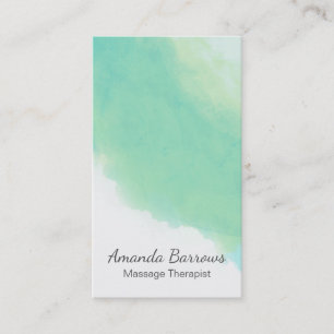 Ocean Aqua Blue Abstract Watercolor Business Card