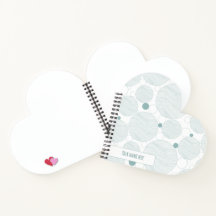 Ocean Aqua Waves Heart Shape Spiral Notebook